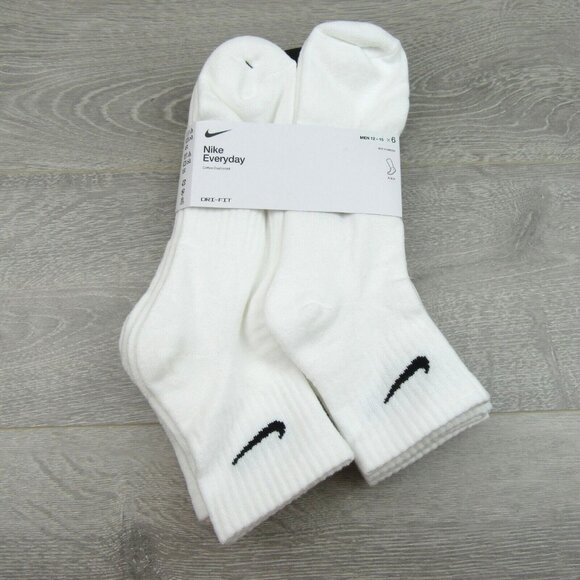 Nike Everyday Ankle Socks 6 Pack Men's Size XL 12-15 White NEW - Picture 3 of 10